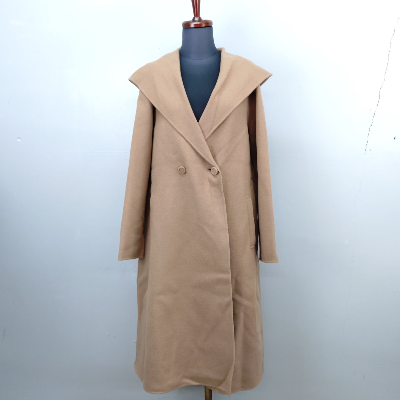 Leilian 11号 ロングコート フード ウエストベルト ブラウン レリアン