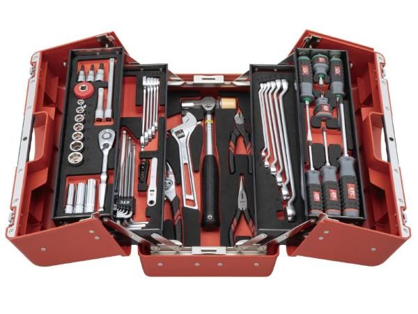 4営業日で発送 KTC 京都機械工具 SK35626P 両開き樹脂ケースセット56点 レッド