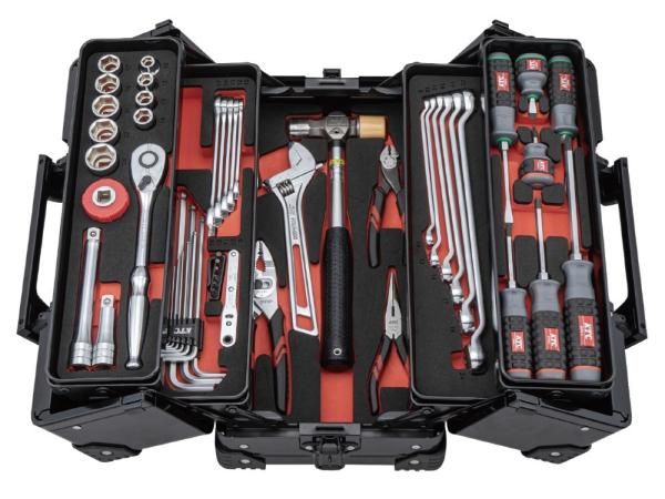 4営業日で発送 KTC 京都機械工具 SK45226WZGBK 両開きメタルケースセット52点 ブラック