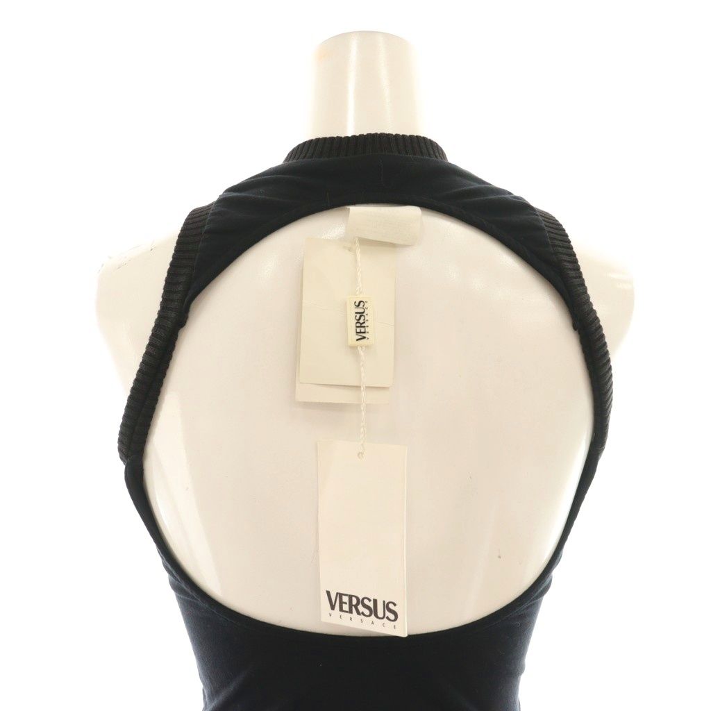  ヴェルサーチ ヴェルサーチェ VERSACE タンクトップ カットソー ノースリーブ 38 ブラック DF GY 53 タンクトップ トップス