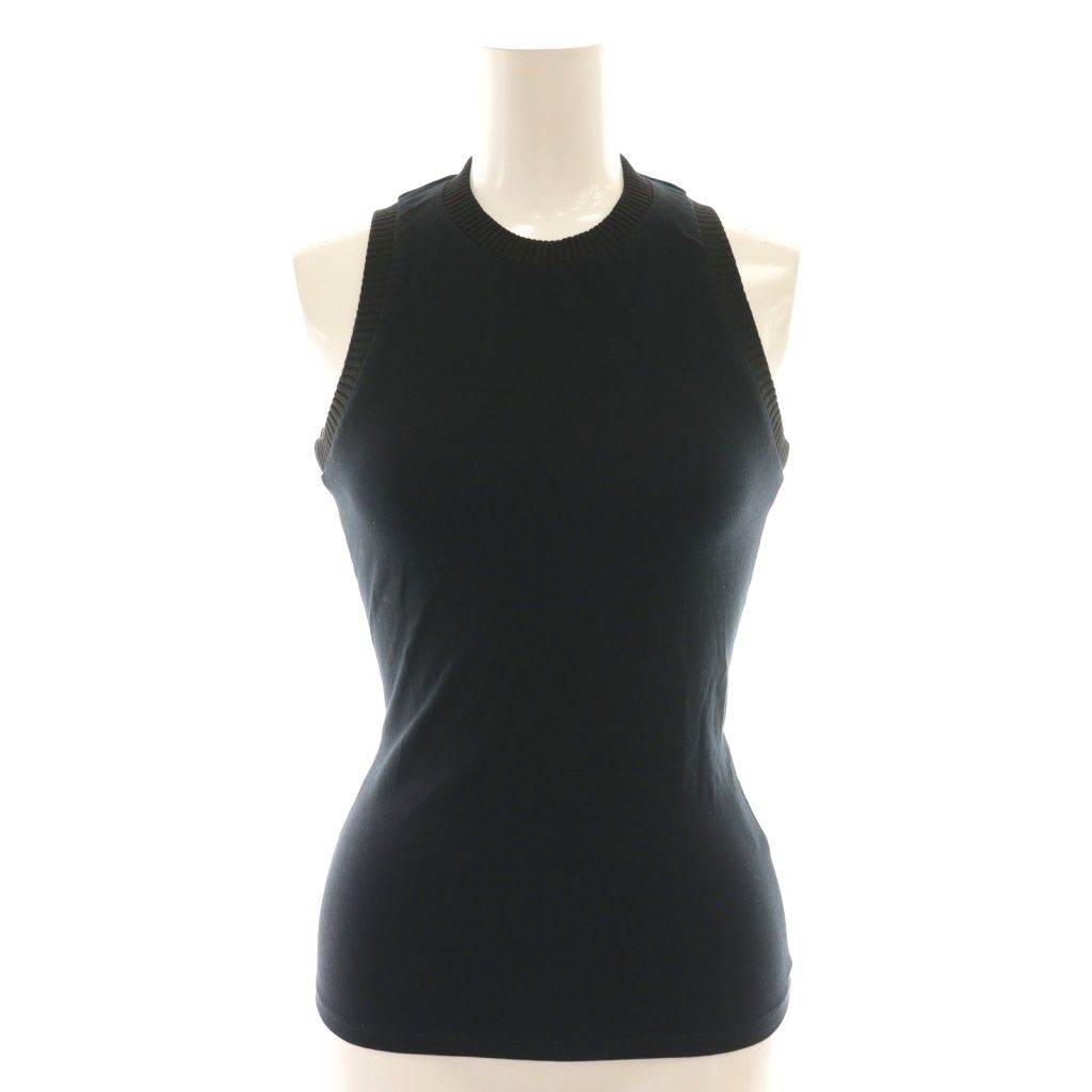 ヴェルサーチ ヴェルサーチェ VERSACE タンクトップ カットソー ノースリーブ 38 ブラック DF GY53