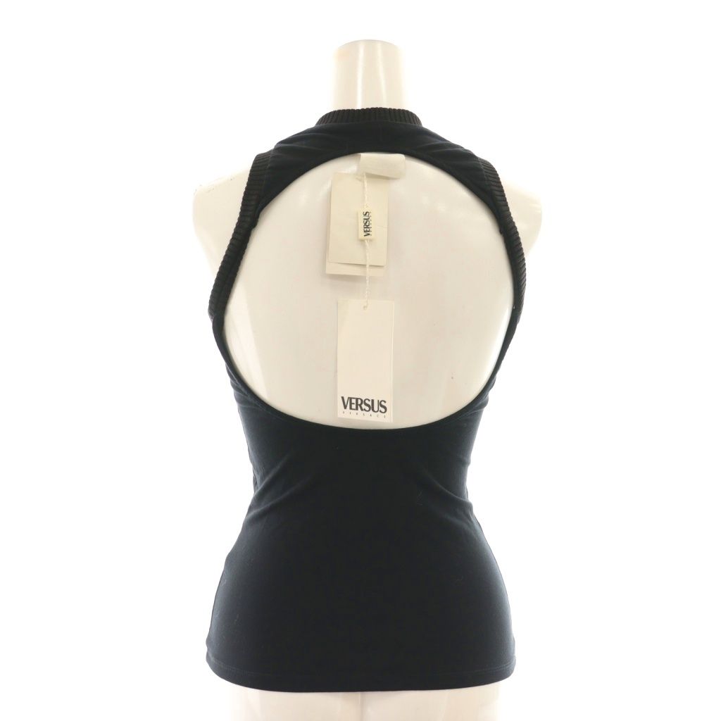 ヴェルサーチ ヴェルサーチェ VERSACE タンクトップ カットソー ノースリーブ 38 ブラック DF GY53