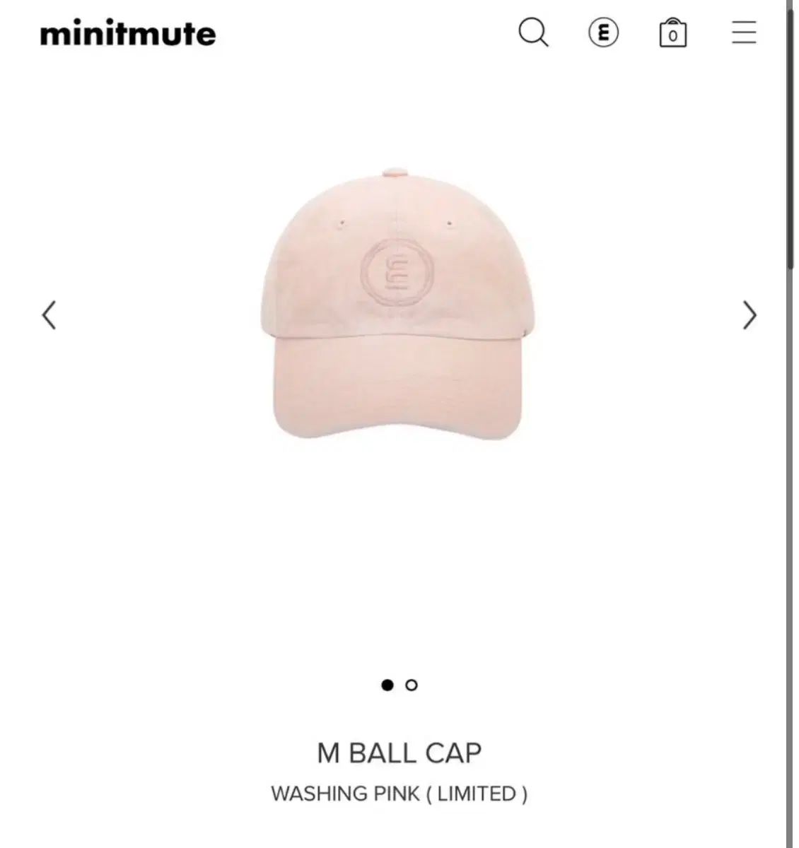 MINITMUTE ミニミュート ベースボールキャップ ウォッシュ ピンク