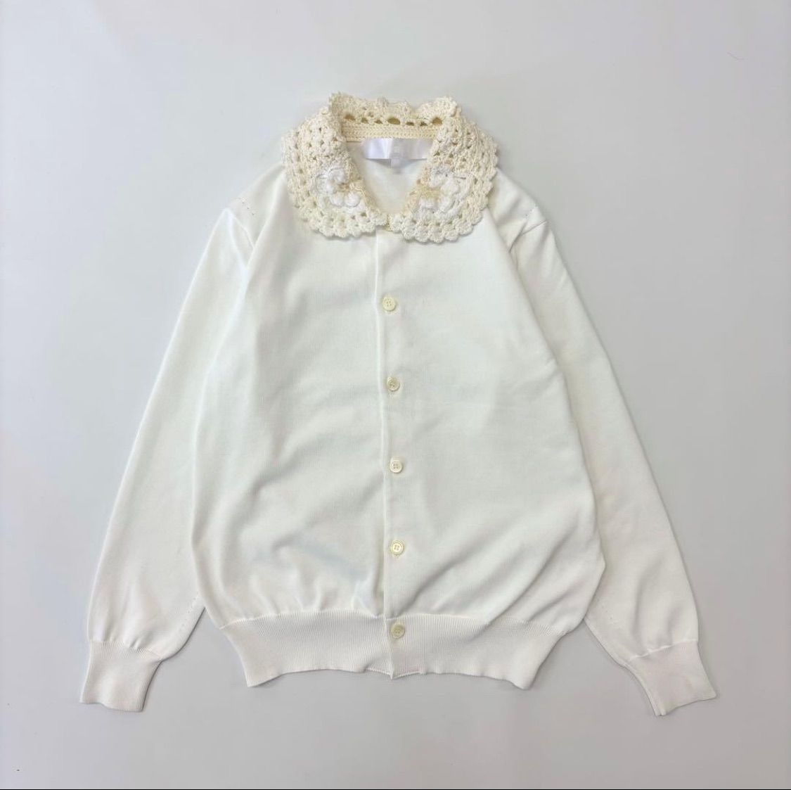 25ss 2025 tao COMME des GARCONS タオ コム デ ギャルソン エステル 天竺 かぎ針 編み 襟付き カーディガン サイズ M 706