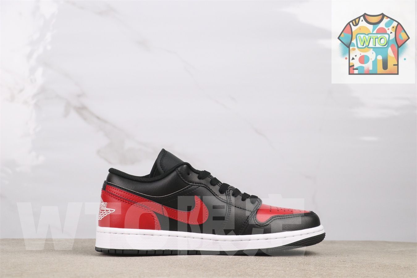 WTO通販 Jordan 553558-067 ジョーダン 1 ローカット ブラックレッドBlack Red-WTO輸入-EPA 19