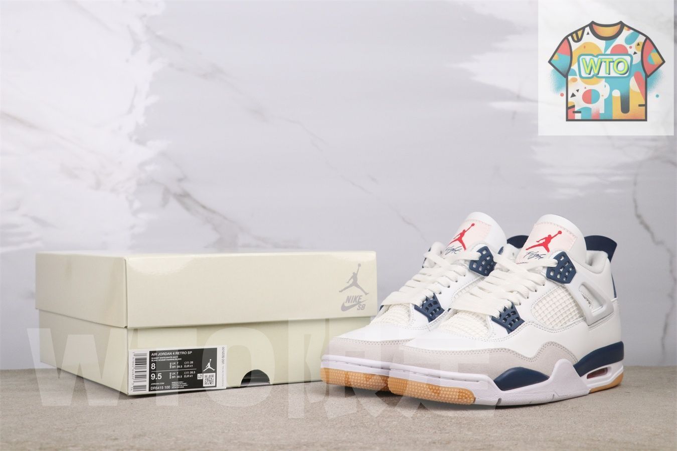  今日 Jordan DR 5415-100ジョーダン 4 ハイトップ ネイビーブルーNavy Blue-WTO輸入2 スニーカー キッズシューズ