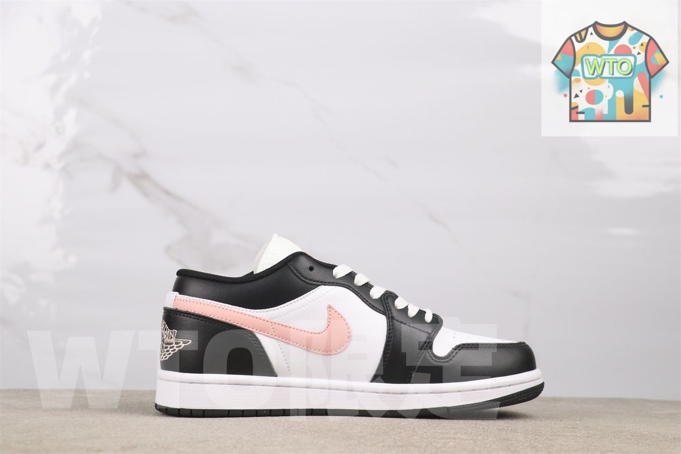 WTO通販 Jordan 553558-165 ジョーダン 1 ローカット ブラック ホワイト ピンク Black White Pink -WTO輸入-IFF 55