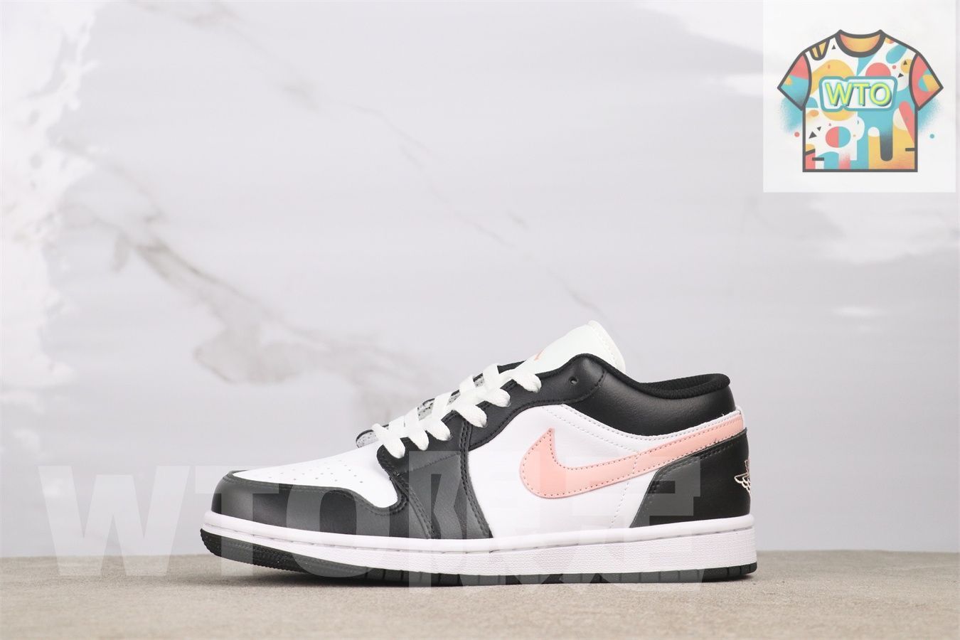 WTO通販 Jordan 553558-165 ジョーダン 1 ローカット ブラック ホワイト ピンク Black White Pink -WTO輸入-YSL 13