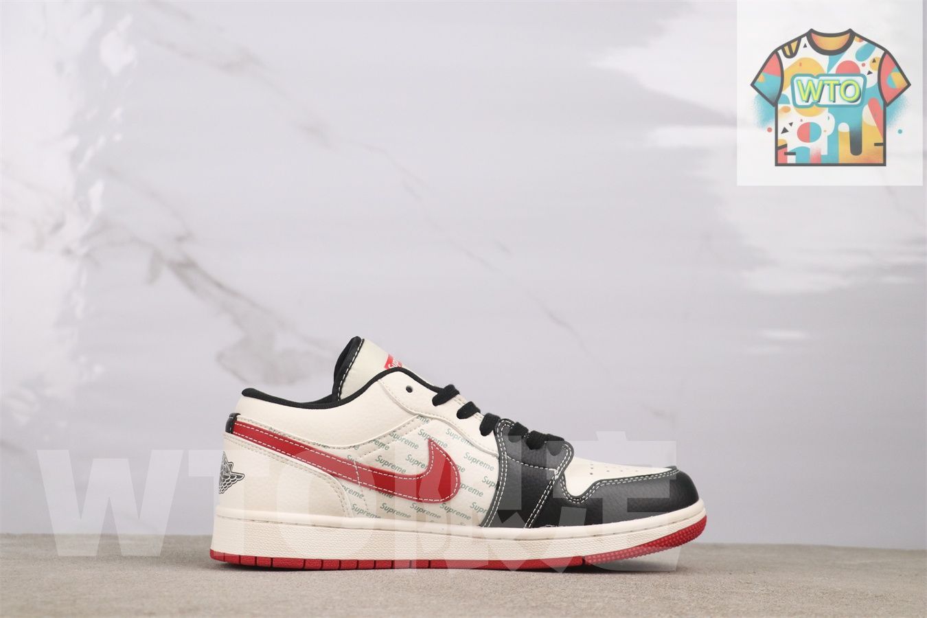 WTO通販 Jordan XX 2425-025 ジョーダン 1 ローカット ベージュブラックレッド-WTO輸入-DBW 98