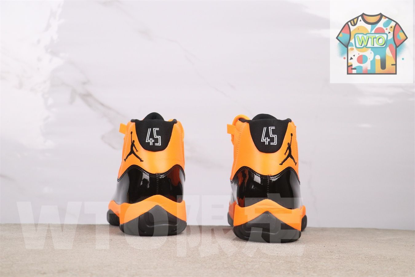  WTO通販 エアジョーダン 11 CT 8012-800 ハイトップ ブラックオレンジイエロー-WTO輸入-KNL 98 スニーカー キッズシューズ