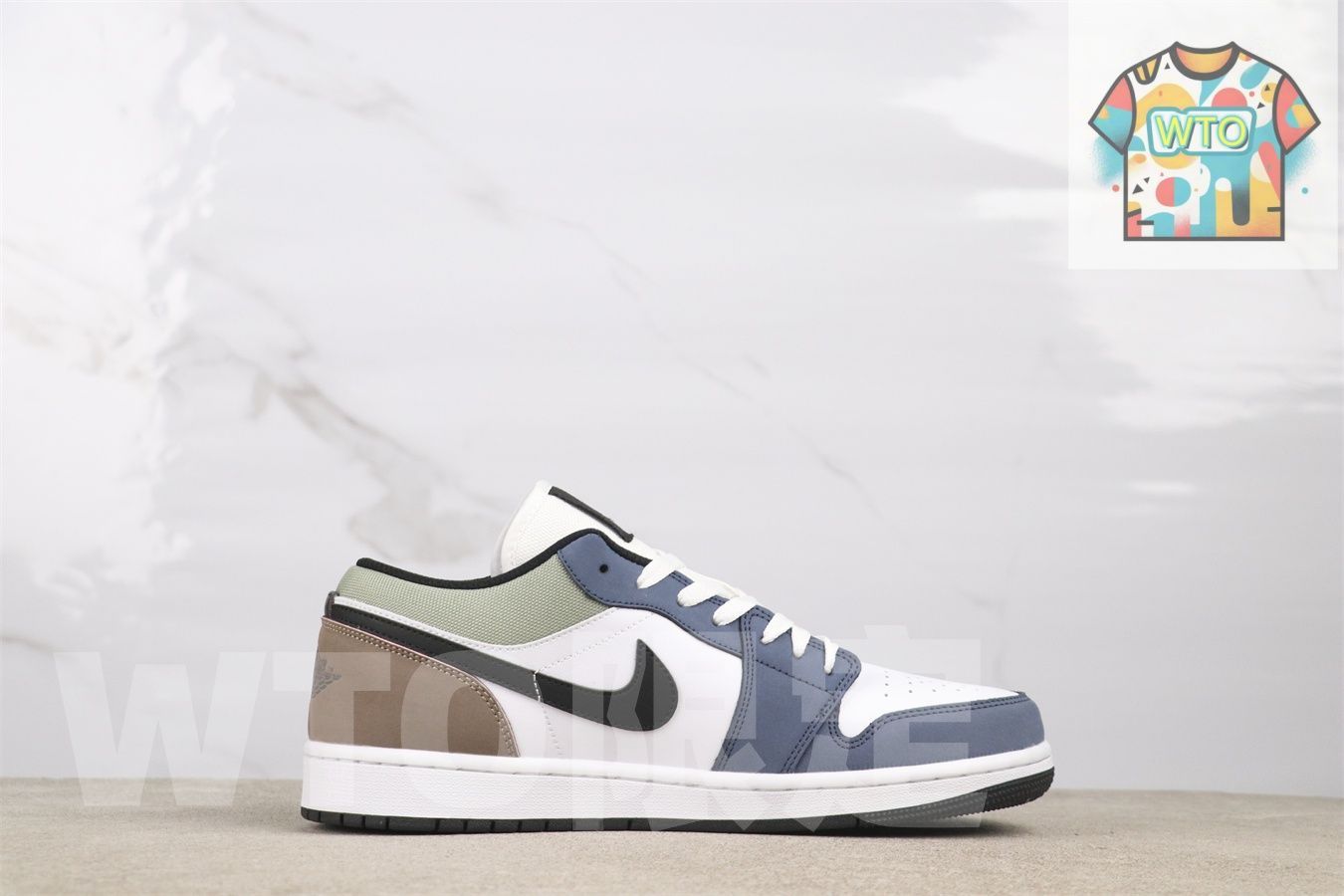 WTO通販 エアジョーダン 1 ローカット HV 5973-101 ホワイトブルー-WTO輸入-HQH 99