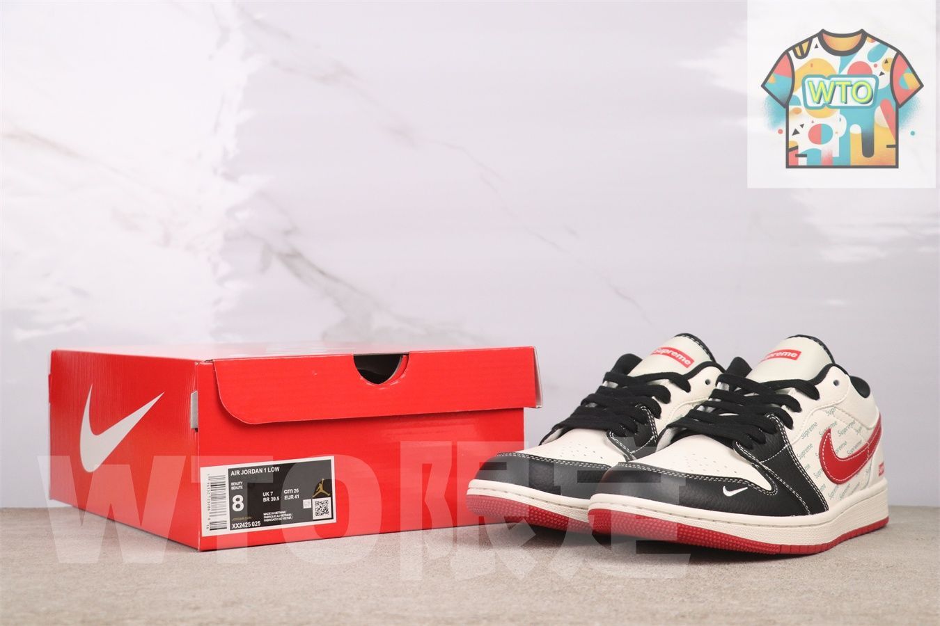 ローカット ベージュブラックレッド-WTO輸入2