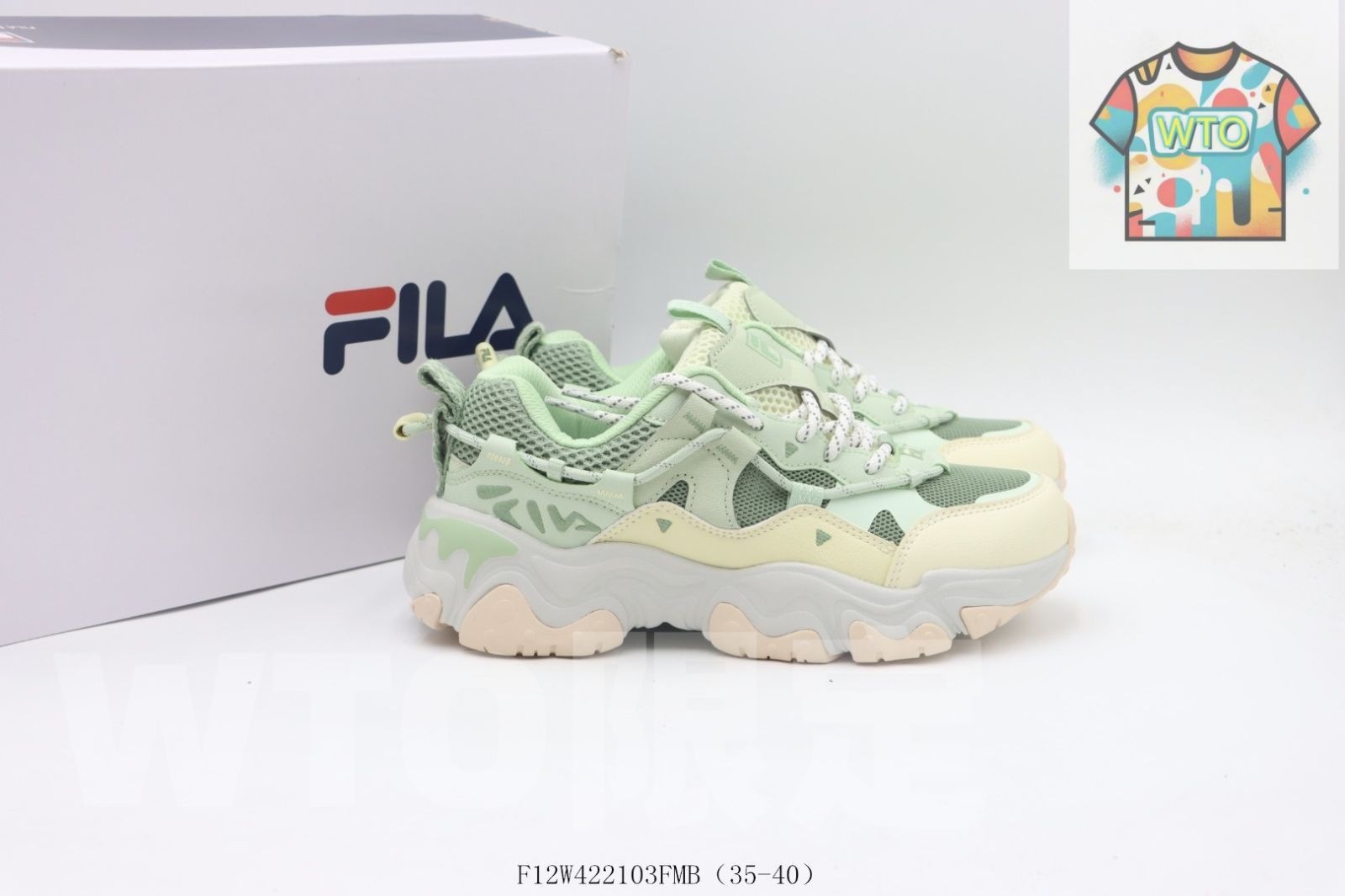  WTO通販 Fila Clunky Sneaker グリーン Green -WTO輸入-KCU 82 スニーカー キッズシューズ
