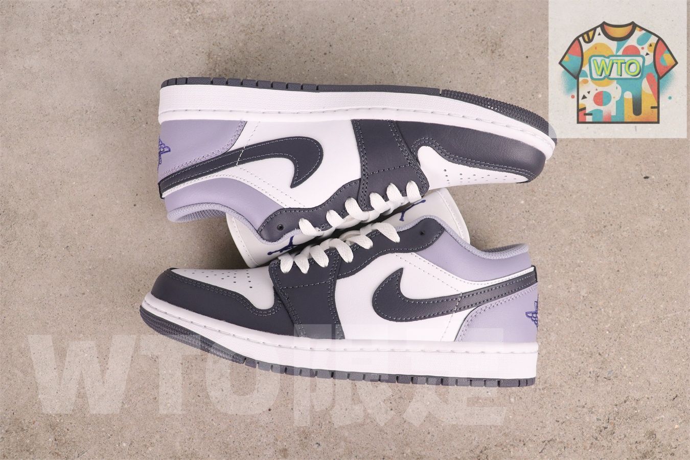  WTO通販 Jordan 553558-145 ジョーダン 1 ローカット スモークパープル Smoke Purple -WTO輸入-EMI 95 スニーカー キッズシューズ