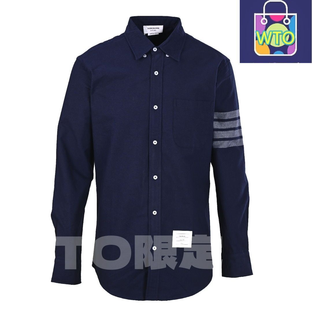 今日 Thom Browne トムブラウン TBフランネルシリーズ 高支厚手トルコ綿のロングスリーブシャツ スウェットシャツ アウター 秋冬トップス