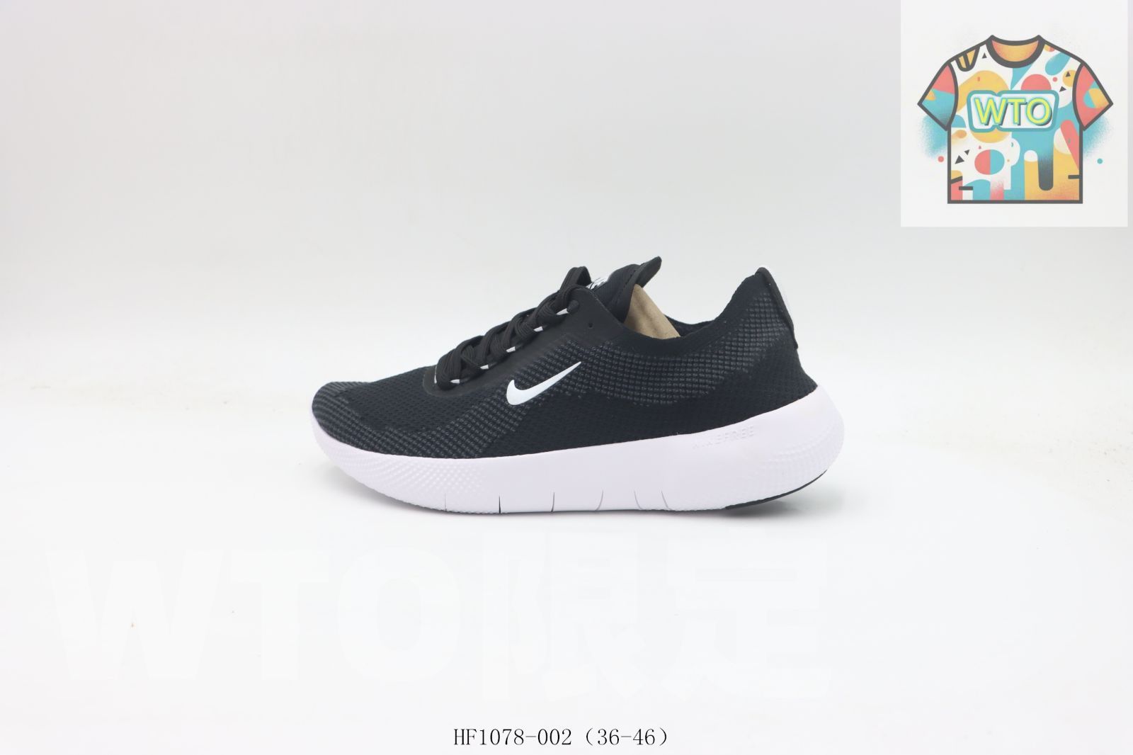 WTO通販 ナイキ ランニングシューズ ブラックアンドホワイト HF 1078-002-WTO輸入-IFH 43