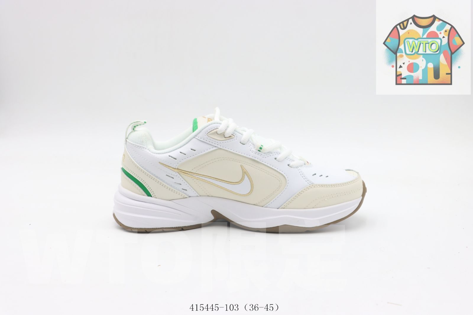 WTO通販 ナイキ ランニングシューズ 米白緑 415445-103 Beige-Green -WTO輸入-OOA 28