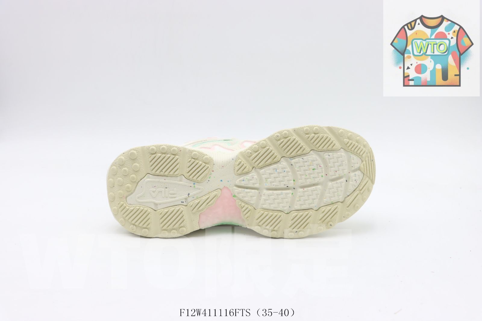 WTO通販 フィラ ダッドシューズ 白青ピンク -WTO輸入-YKQ 03 スニーカー 靴