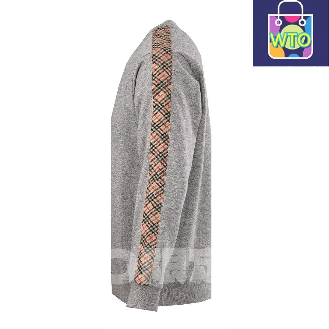 今日 Burberry バーバリー サイドダイヤ柄リボンセットシリーズ 軽量裏起毛綿素材の円領スウェット スウェットシャツ アウター 秋冬トップス