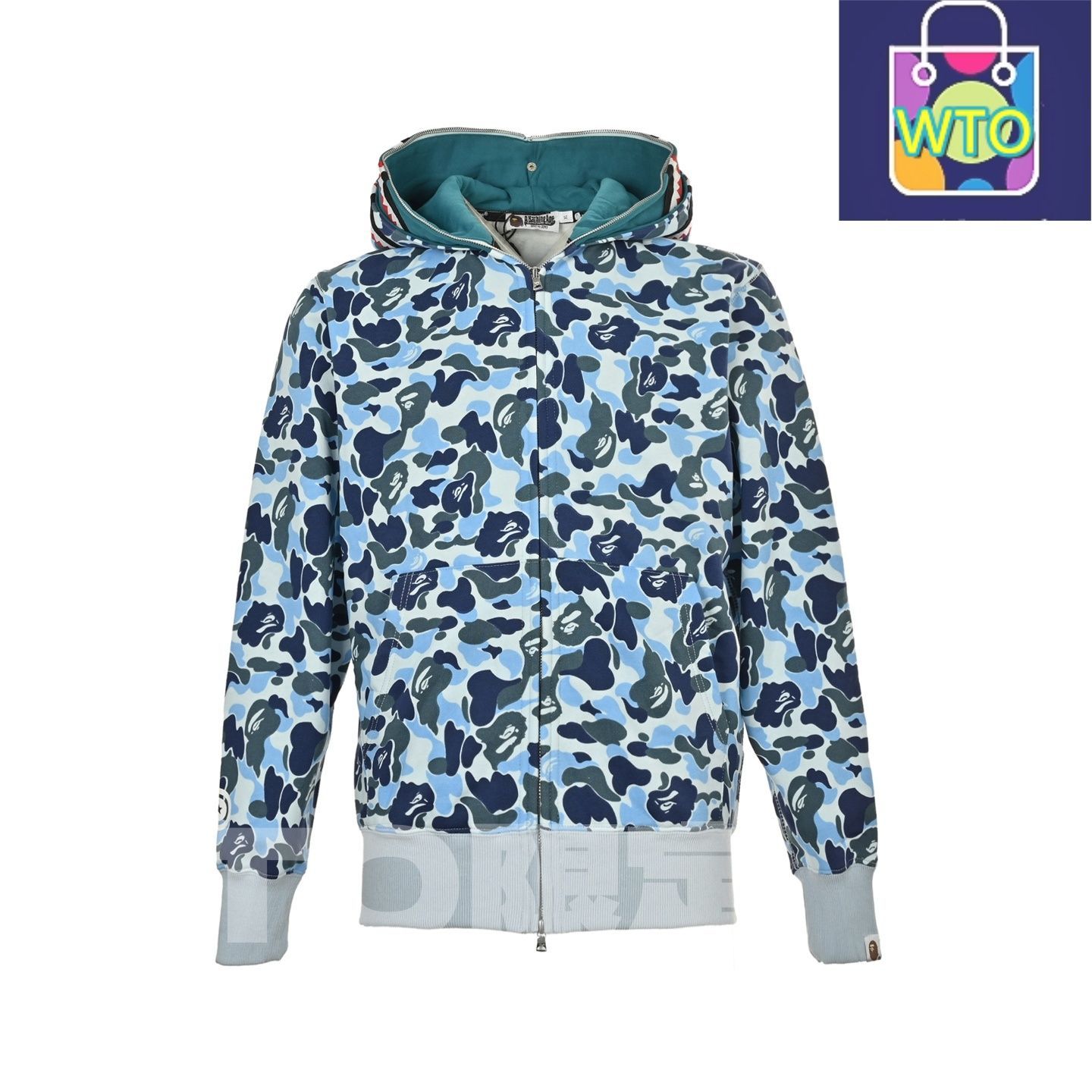 今日 BAPE ベイプ シャークヘッド-タイガーヘッドシリーズ リラックスフィットで個性的な迷彩ジャケット スウェットシャツ アウター 秋冬トップス