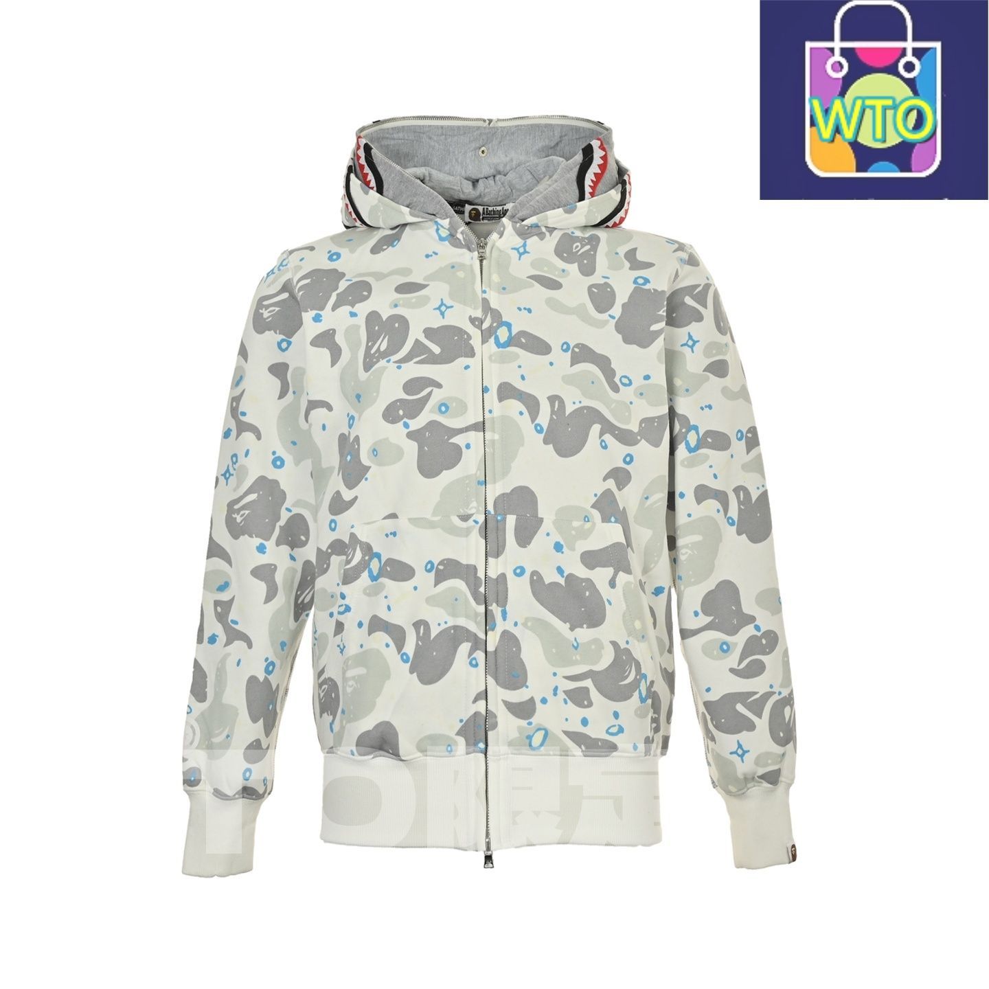 今日 BAPE ベイプ シャークヘッド-タイガーヘッドシリーズ 夜光迷彩ダブルフードジャケット リラックスフィットで個性的 スウェットシャツ アウター 秋冬トップス