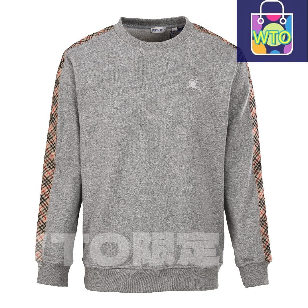 今日 Burberry バーバリー サイドダイヤ柄リボンセットシリーズ 軽量裏起毛綿素材の円領スウェット スウェットシャツ アウター 秋冬トップス