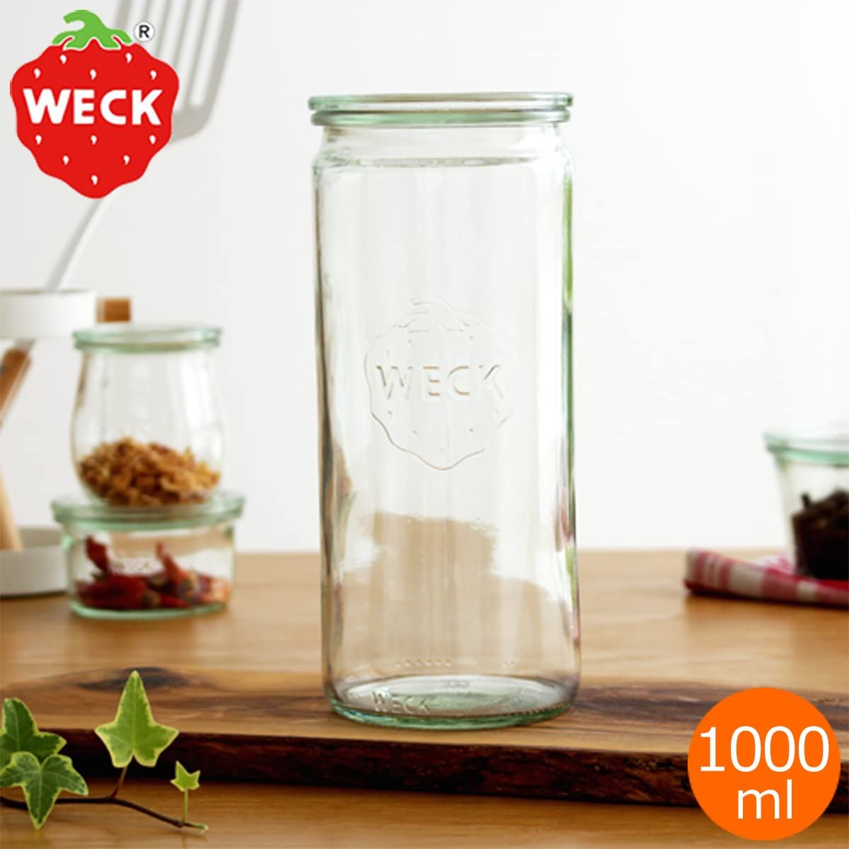 WECK キャニスター ガラスキャニスター 保存容器 保存瓶 WE-908 Straight 1000ml 6個セット