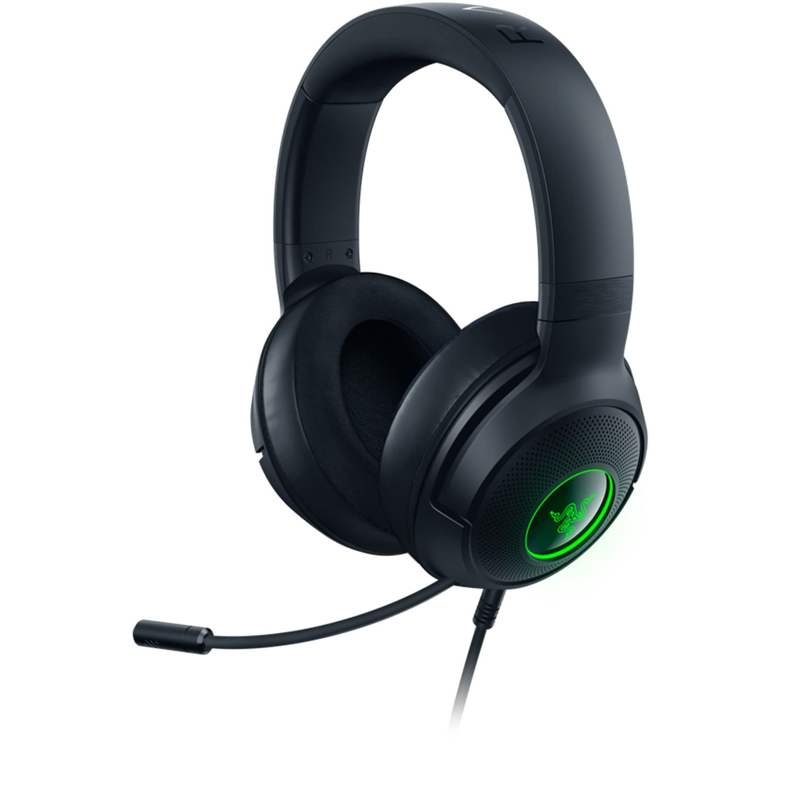 Razer Kraken V3 X 有線 USB ゲーミングヘッドセット ハイパークリア カーディオイドマイク オーバルイヤークッション ハイブリッドファブリック 低反発イヤークッション USB Type A サラウンドサウンド Chroma RGB PC用