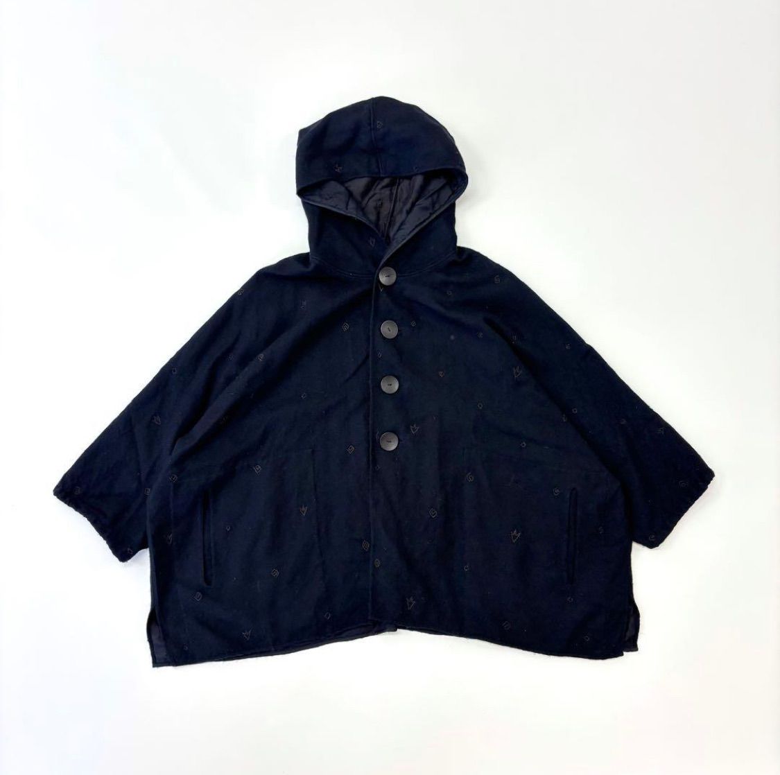 JURGEN LEHL ヨーガンレール ウール ニット 刺繍 ドルマン パーカー