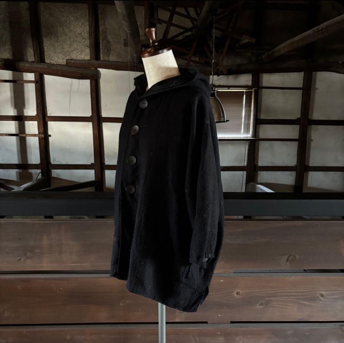 JURGEN LEHL ヨーガンレール ウール ニット 刺繍 ドルマン パーカー サイズ M 706