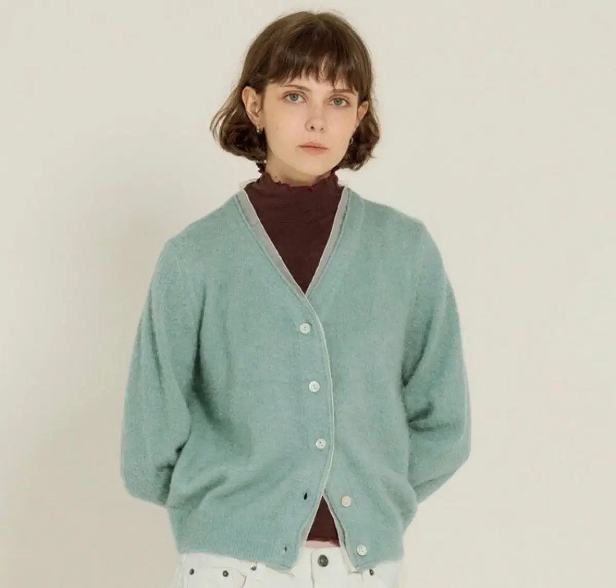 シエンヌ ロシャ オーガンザ アルパカ パーカ ミント