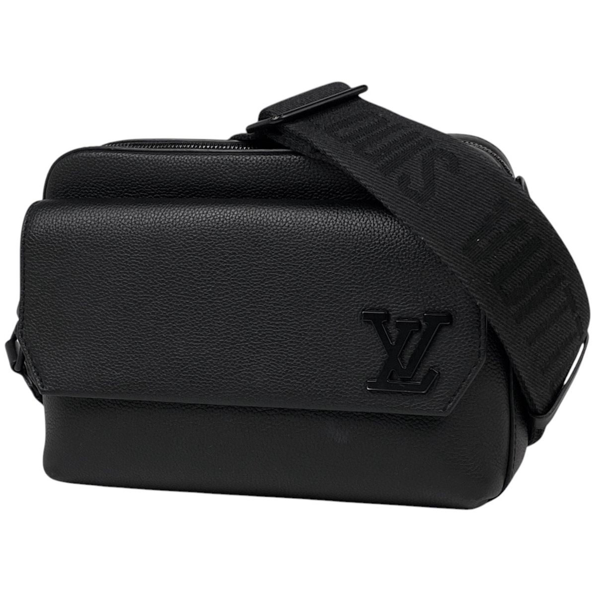 ルイ ヴィトン Louis Vuitton ファストライン メッセンジャー LV アエログラム ショルダーバッグ レザー ノワール M22482 メンズ