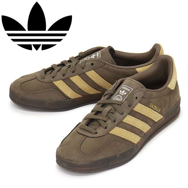 adidas アディダス JQ8386 GAZELLE INDOOR スニーカー カーゴブラウン ゴールデンベージュ フットウェアホワイト AD339 26.0cm