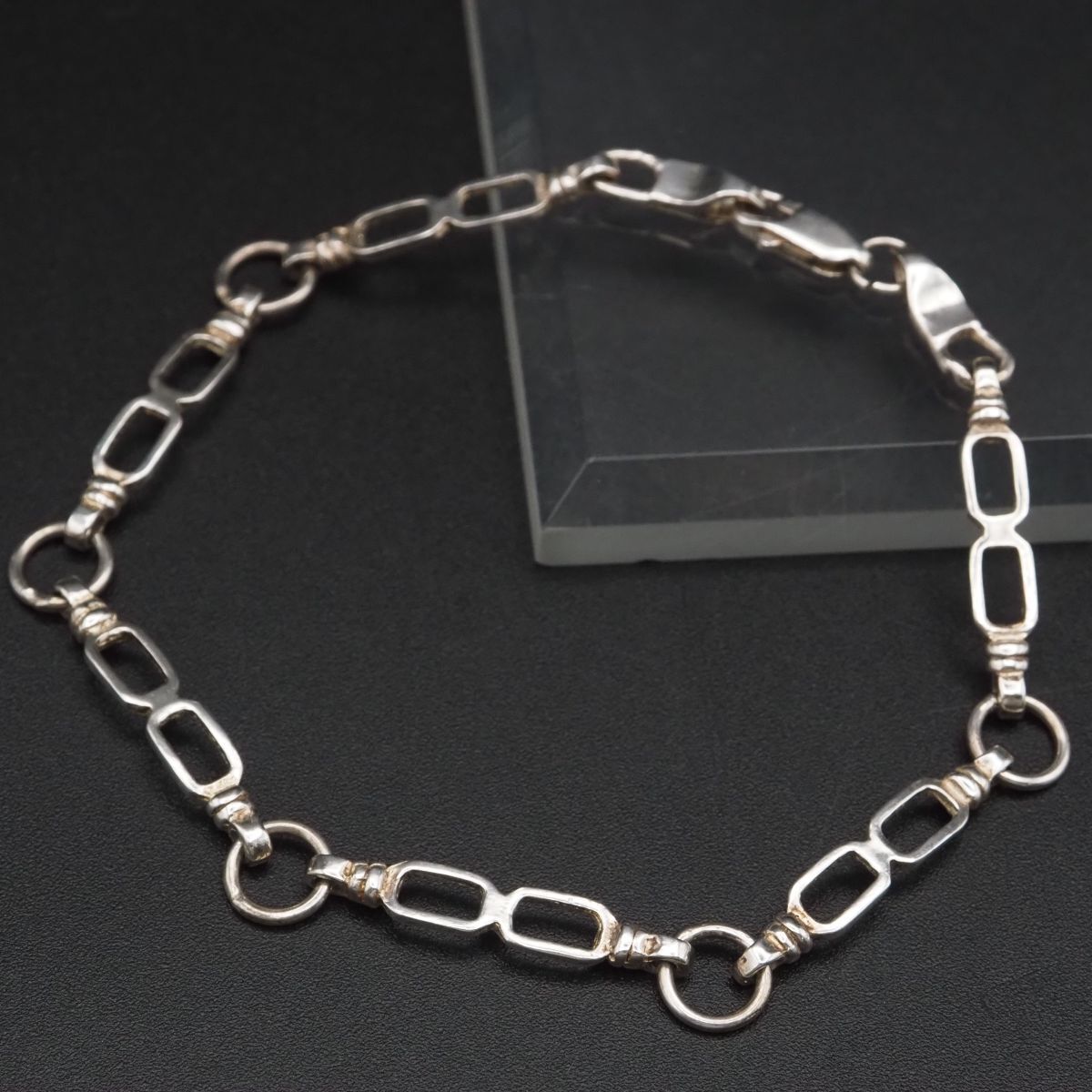H 490 ヴィンテージ 925 MEX刻印 ブレスレット チェーン デザイン シルバー