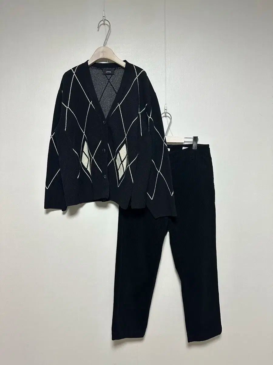 システム21 オーバーサイズ アーガイル カーディガン