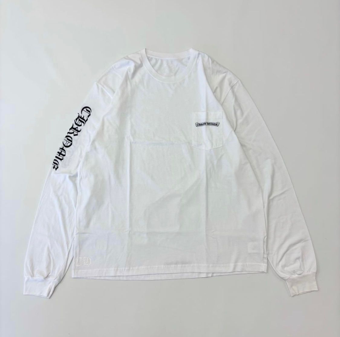 のみ CHROME HEARTS クロムハーツ ホワイト セメタリークロス ロングスリーブ Tシャツ CH クロス ロンT ポケット サイズ XXL 706