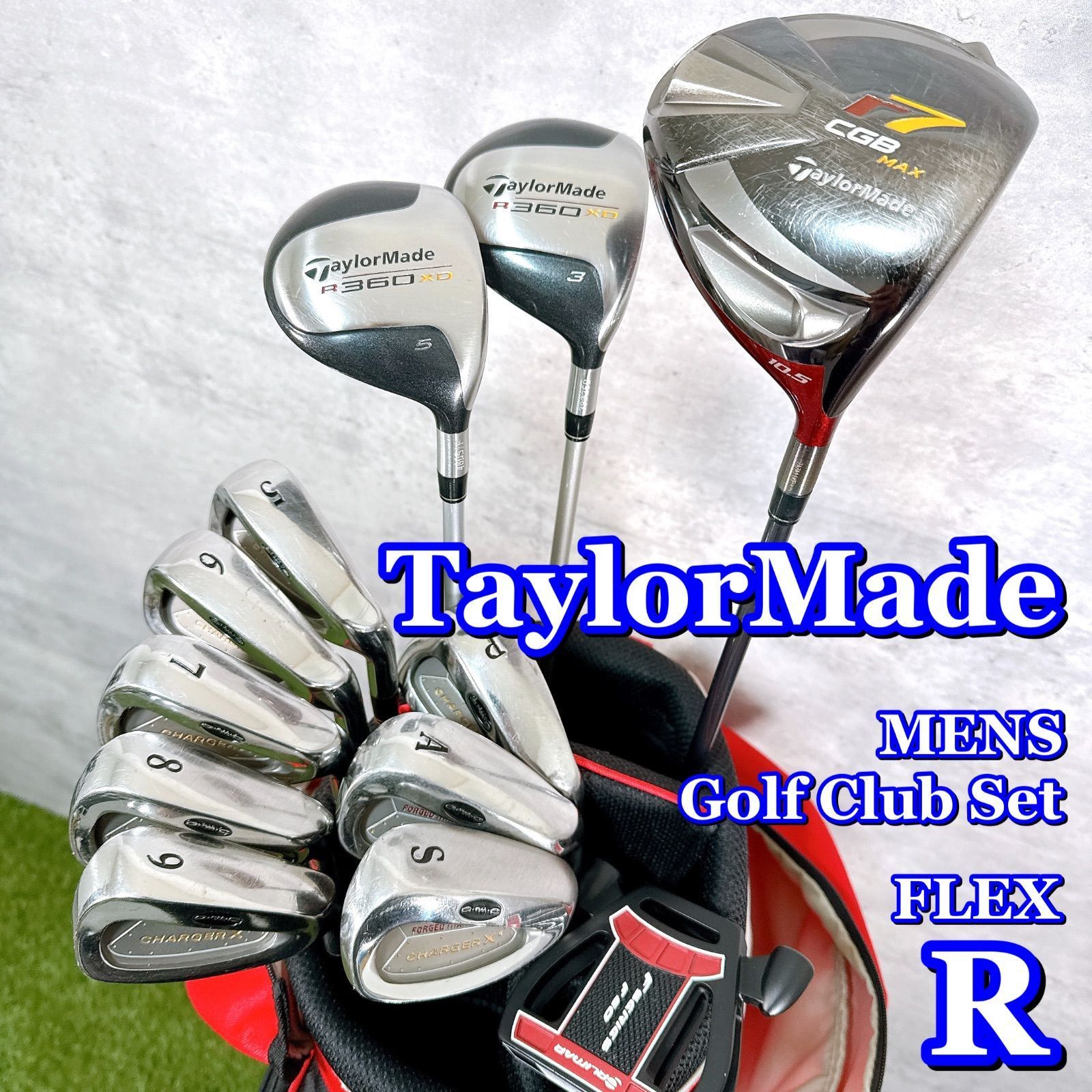ゴルフクラブセット メンズ TaylorMade テーラーメイド フルセット 12本 キャディバッグ付き フレックスR 男性 右利き K129