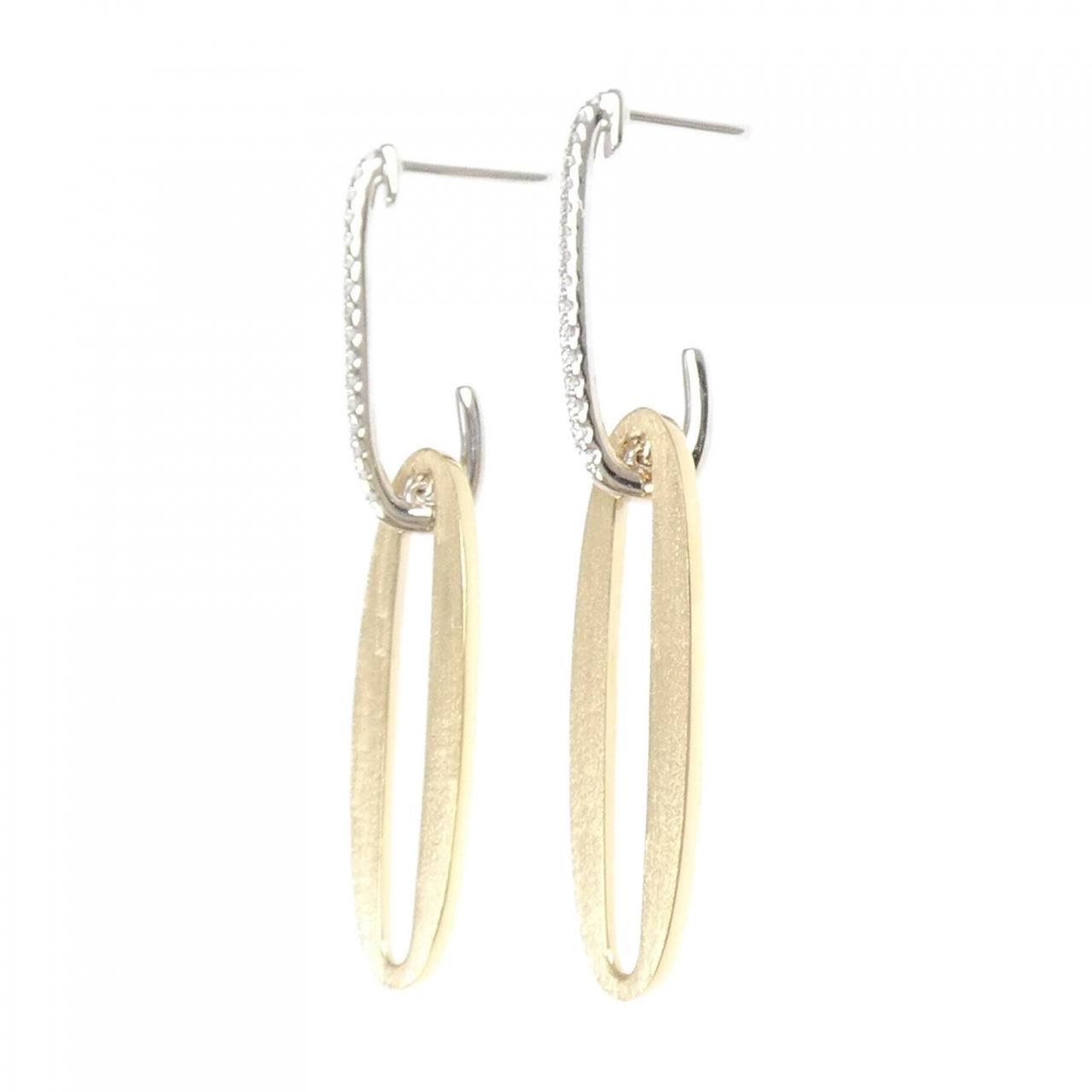 K 18 YG WG ダイヤモンド ピアス 0.16 CT