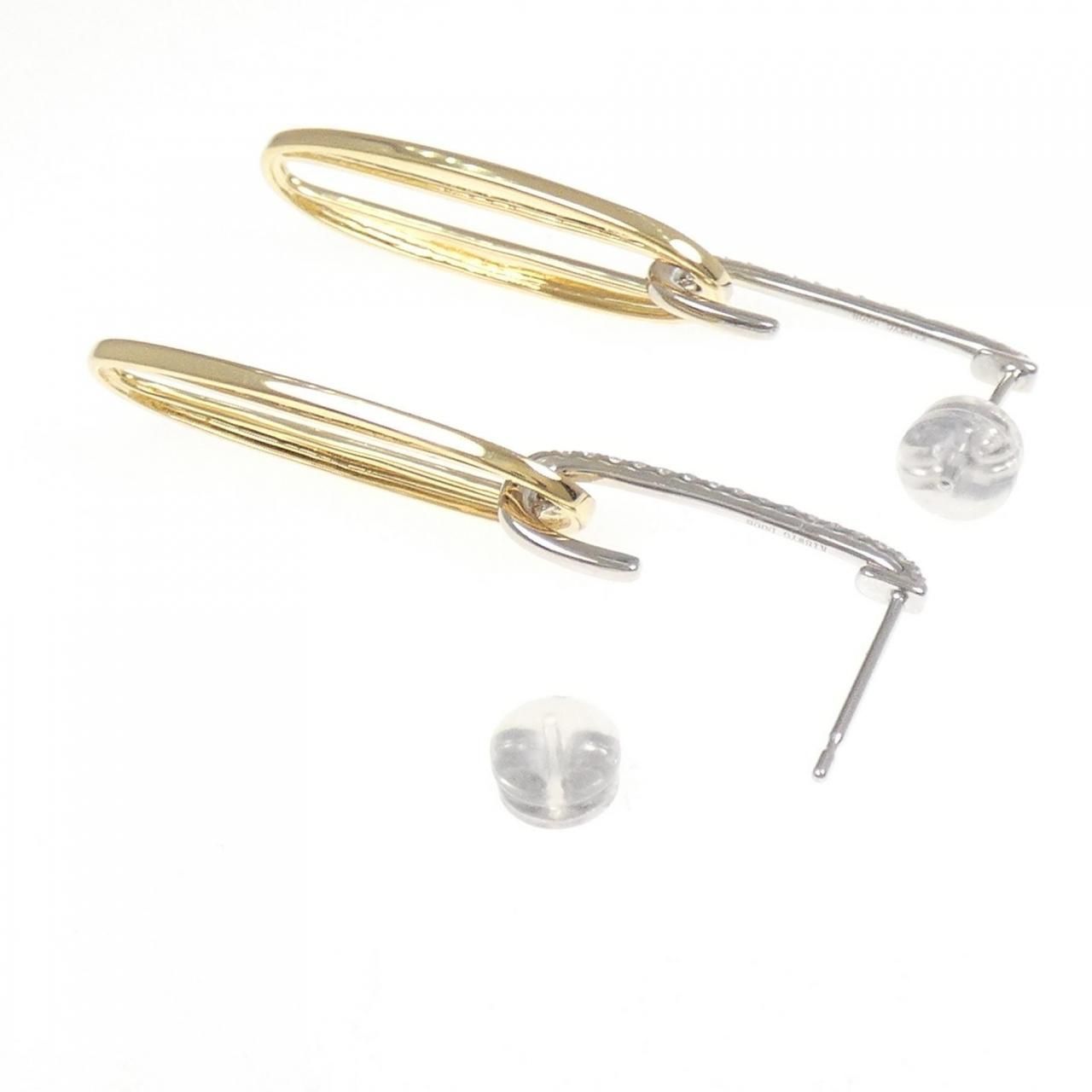 K 18 YG WG ダイヤモンド ピアス 0.16 CT イヤリング アクセサリー