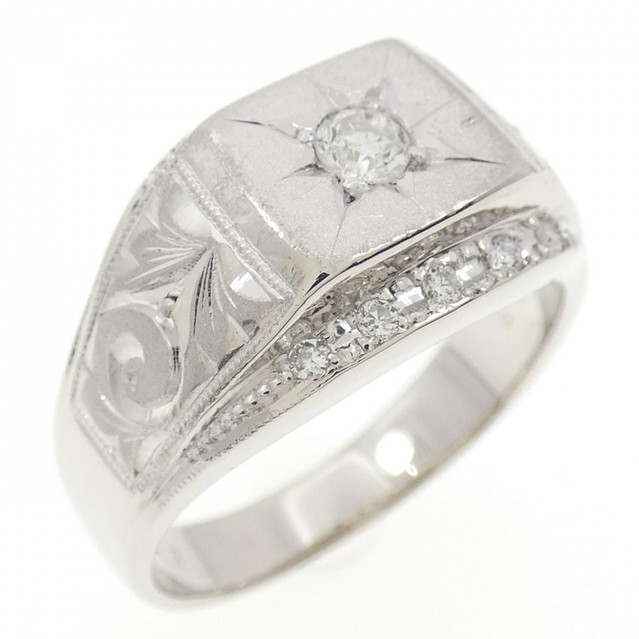 PT900 印台 ダイヤモンド リング 0.10CT