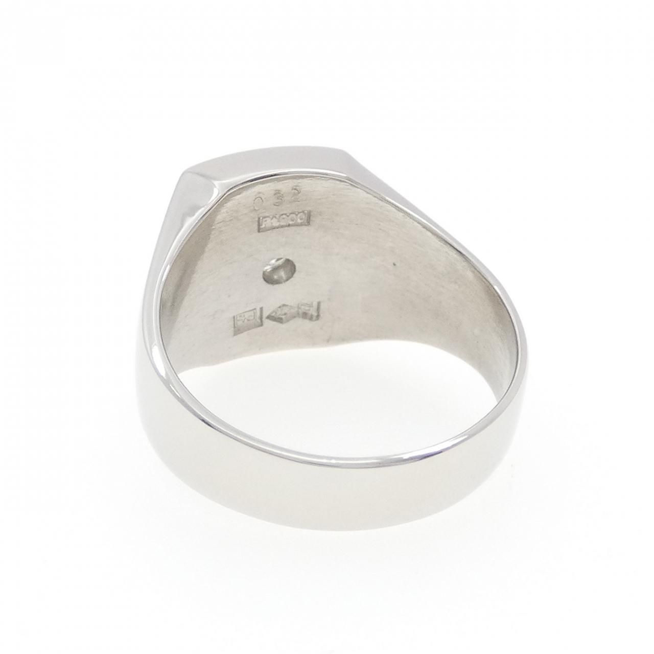  PT 900 印台 ダイヤモンド リング 0.32 CT リング 指輪 アクセサリー