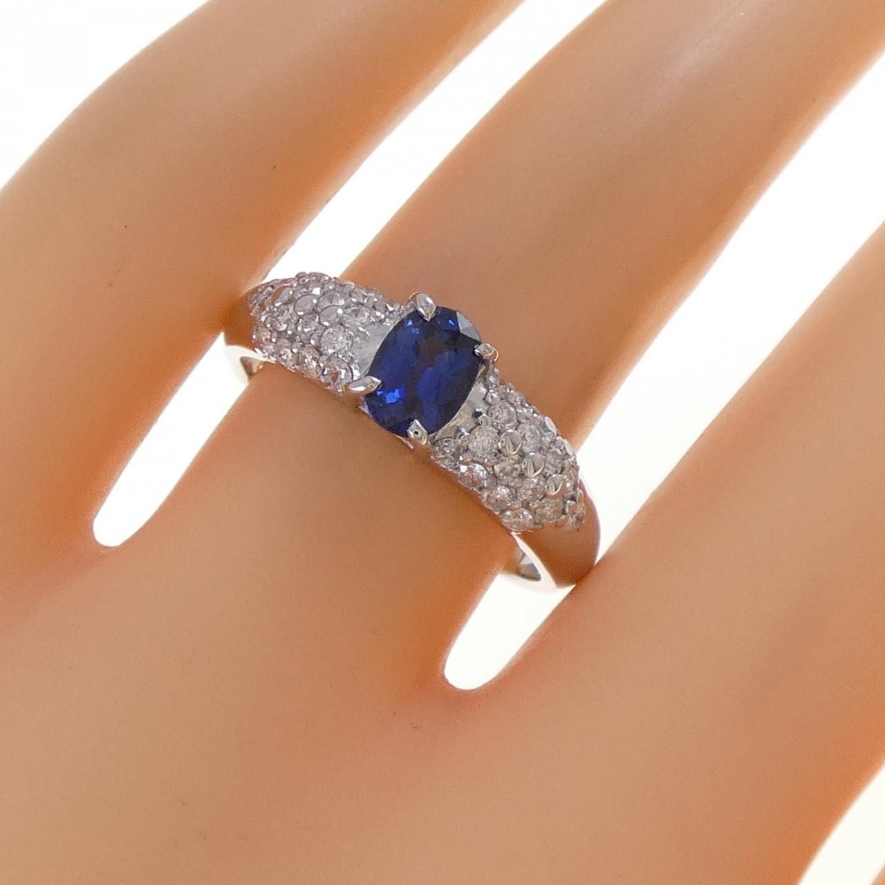  PT 900 サファイヤ リング 0.77 CT リング 指輪 アクセサリー