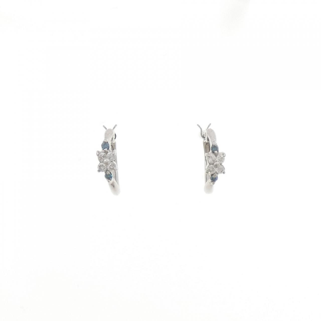 PT900 フラワー ダイヤモンド ピアス 0.10CT