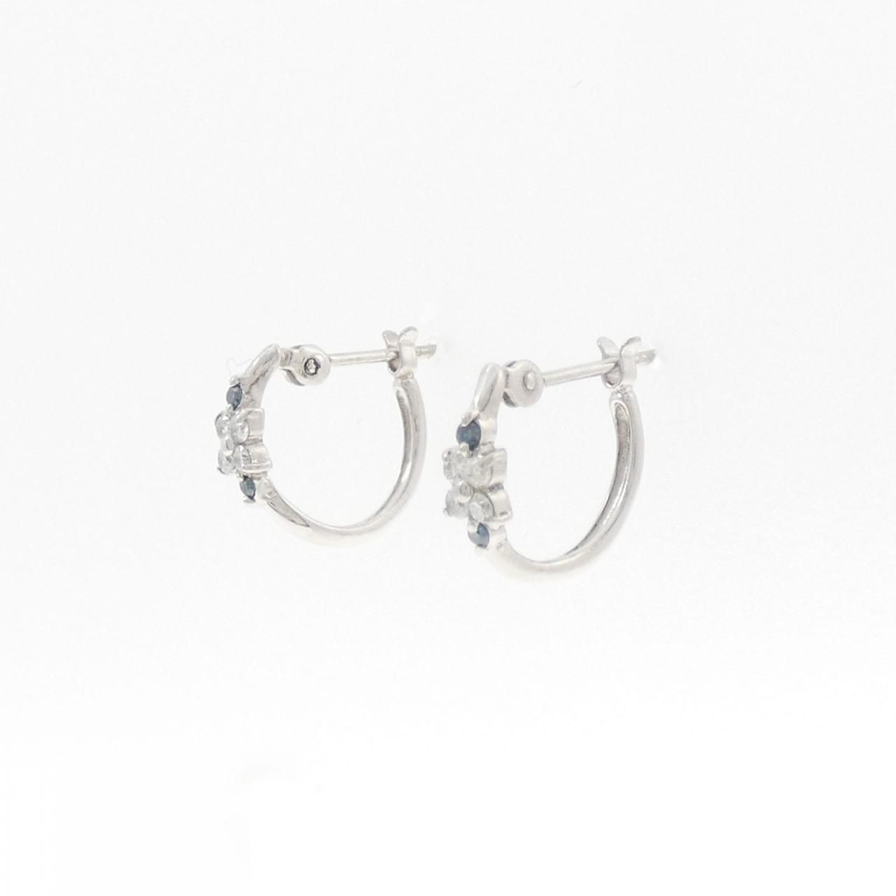 PT 900 フラワー ダイヤモンド ピアス 0.10 CT
