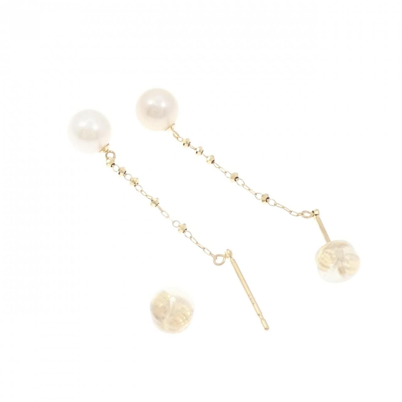  K 18 YG アコヤパール ピアス 6.3 mm イヤリング アクセサリー