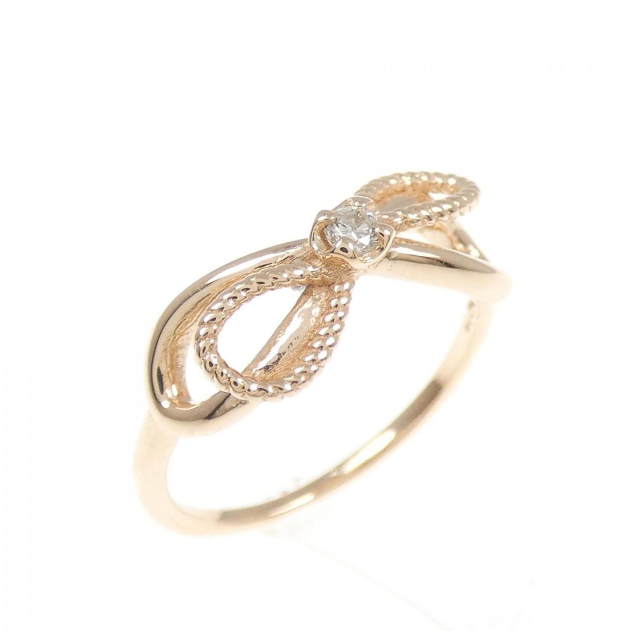 アガット リボン ダイヤモンド リング 0.03CT