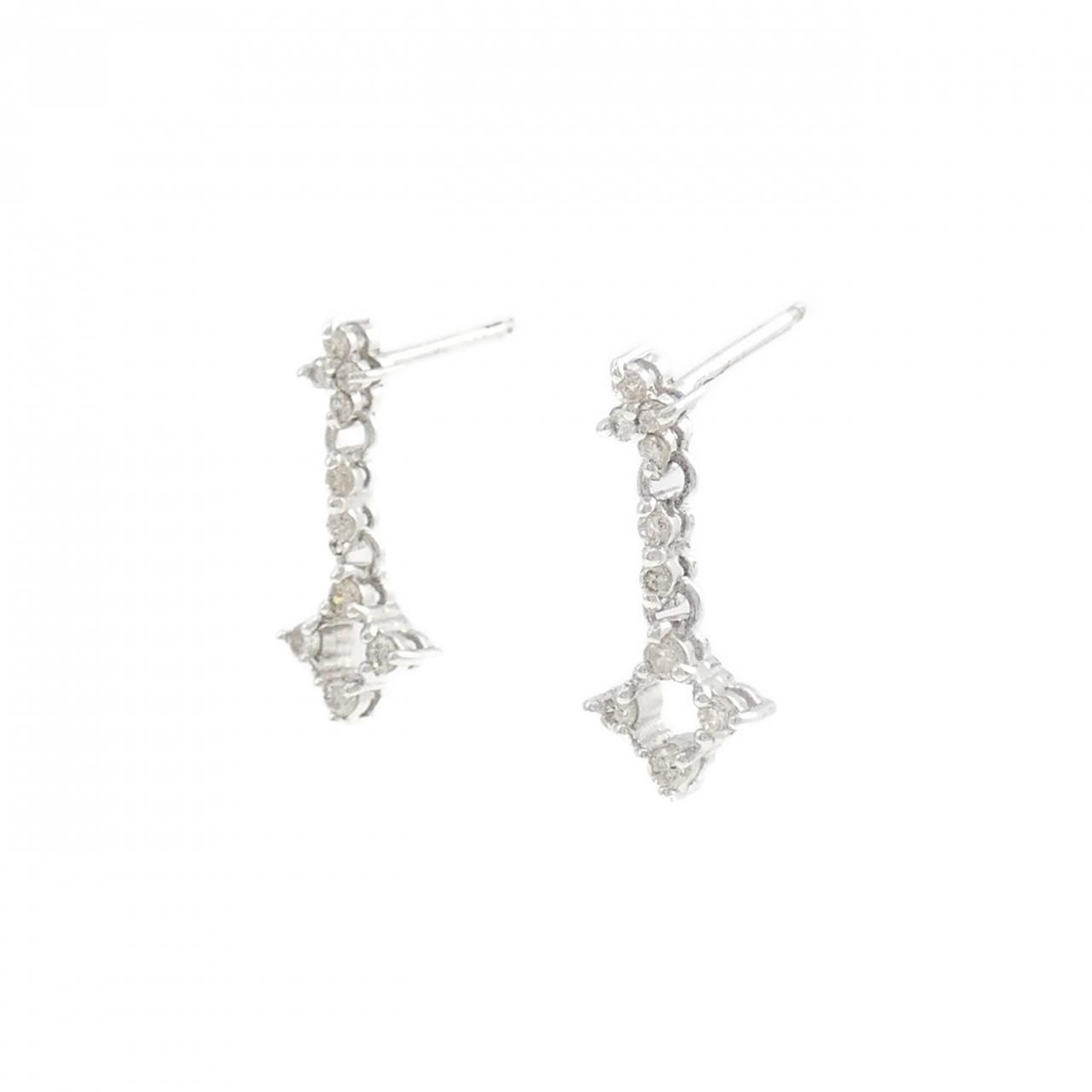 K 18 WG ダイヤモンド ピアス 0.18 CT