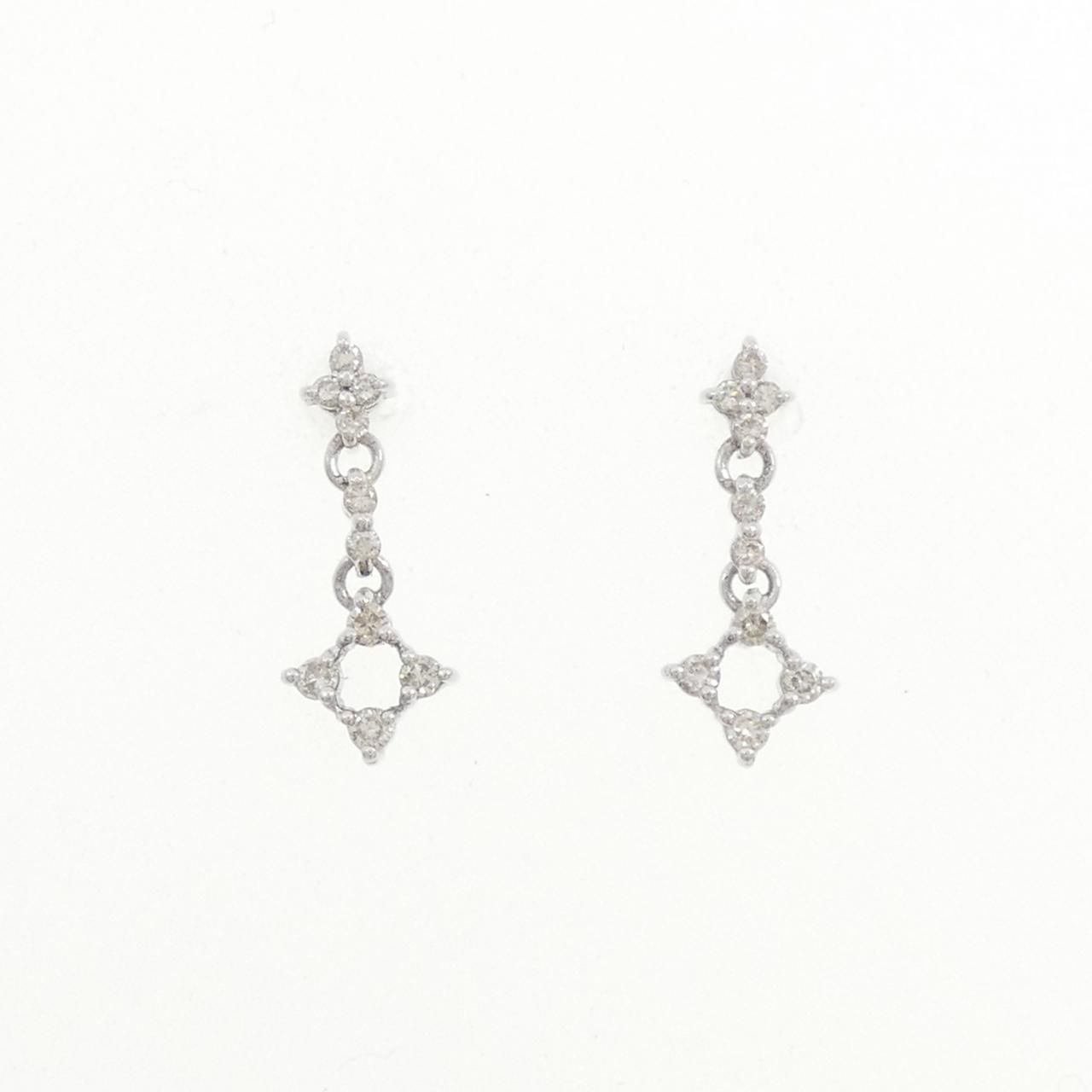 K18WG ダイヤモンド ピアス 0.18CT