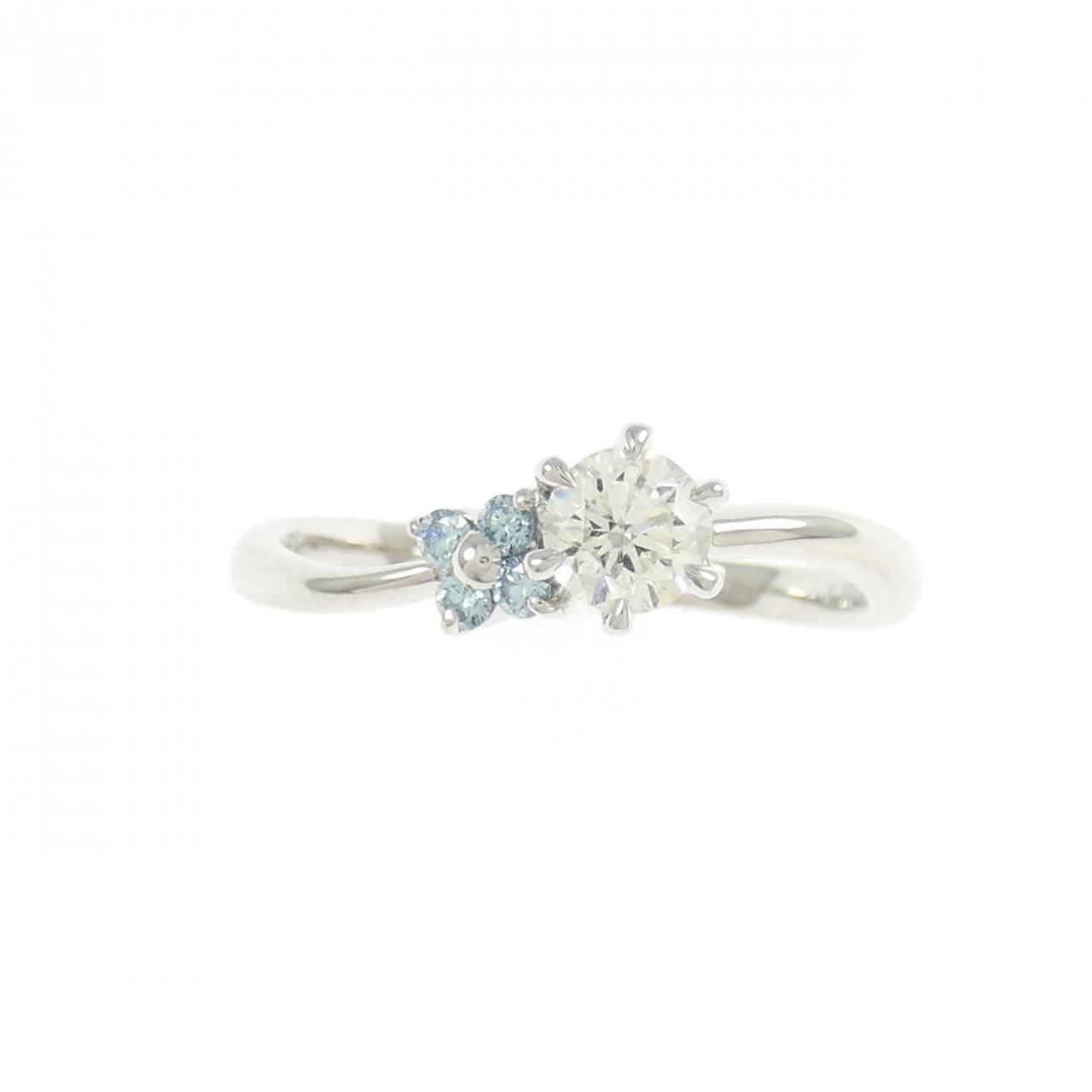 PT 950 フラワー ダイヤモンド リング 0.302 CT J SI 2 Good
