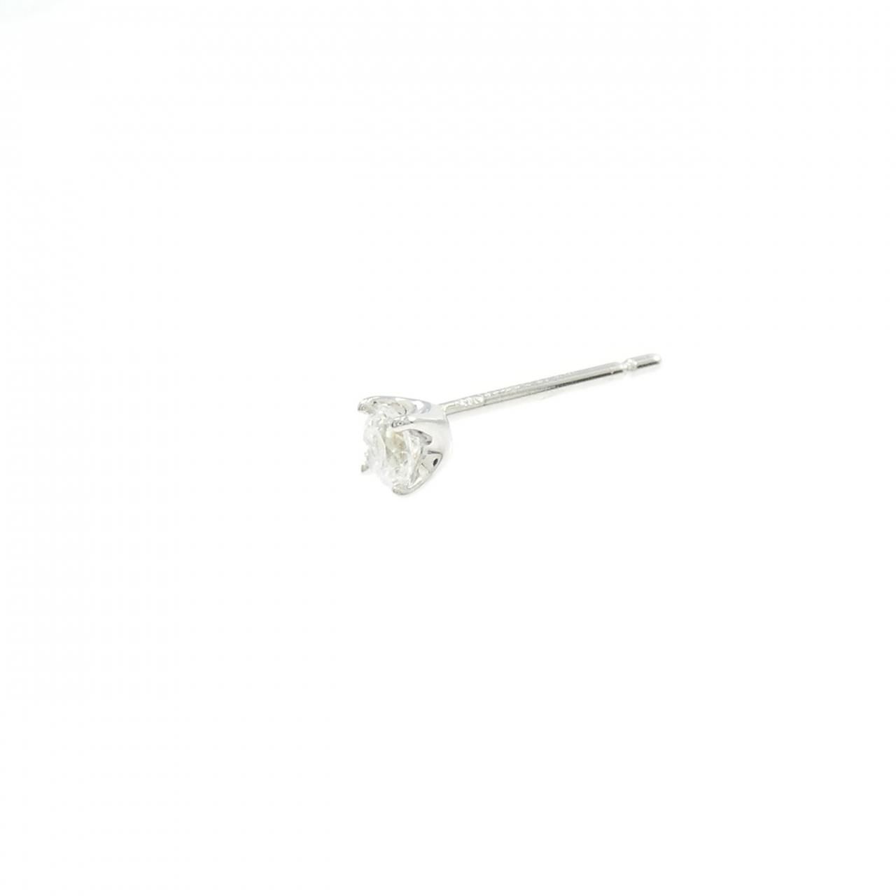 PT 950 900 ソリティア ダイヤモンド ピアス 0.10 CT 片耳